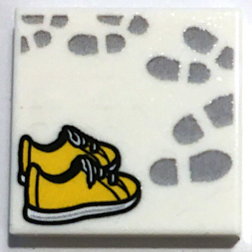 Visuel indicatif Rebrickable de Tuile 2 x 2 avec motif imprimé chaussures / empreintes (Tile 2 x 2 with Shoes / FootPrints Print)