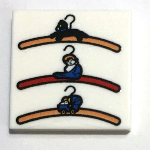 Visuel indicatif Rebrickable de Tuile 2 x 2 avec 3 Cintres imprimés (Tile 2 x 2 with 3 Coat Hangers Print)