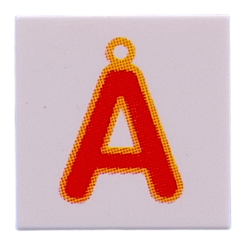Visuel indicatif Rebrickable de Tuile 2 x 2 avec motif imprimé rouge 'Å' (Tile 2 x 2 with Red 'Å' Print)