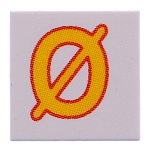 Visuel indicatif Rebrickable de Tuile 2 x 2 avec motif imprimé jaune 'Ø' (Tile 2 x 2 with Yellow 'Ø' Print)