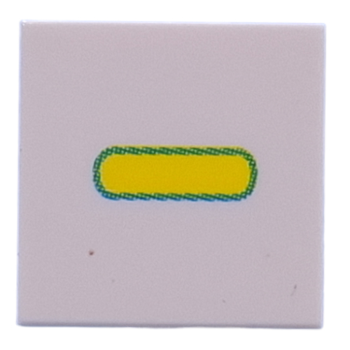 Visuel indicatif Rebrickable de Tuile 2 x 2 avec motif imprimé jaune '-' (Tile 2 x 2 with Yellow '-' Print)