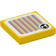 Visuel indicatif Rebrickable de Tuile 2 x 2 avec oeuf de Yoshi et code à barres motif imprimé (autocollant) (Tile 2 x 2 with Yoshi Egg and Barcode Print (Sticker))
