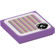 Tuile 2 x 2 avec oursin et code à barres motif imprimé (autocollant) (Tile 2 x 2 with Urchin and Barcode Print (Sticker))