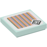 Visuel indicatif Rebrickable de Carreau 2 x 2 avec polterpup et code à barres motif imprimé (autocollant) (Tile 2 x 2 with Polterpup and Barcode Print (Sticker))