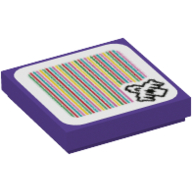 Tuile 2 x 2 avec motif imprimé bogmire et code-barres (autocollant) (Tile 2 x 2 with Bogmire and Barcode Print (Sticker))