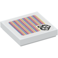 Visuel indicatif Rebrickable de Tuile 2 x 2 avec professeur e. gadd et code à barres motif imprimé (autocollant) (Tile 2 x 2 with Professor E. Gadd and Barcode Print (Sticker))