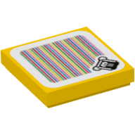 Tuile 2 x 2 avec motif imprimé stingby et code-barres (autocollant) (Tile 2 x 2 with Stingby and Barcode Print (Sticker))