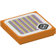 Tuile 2 x 2 avec motif imprimé goombrat et code-barres (autocollant) (Tile 2 x 2 with Goombrat and Barcode Print (Sticker))