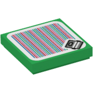 Tuile 2 x 2 avec coffre à pièces et code-barres imprimé (autocollant) (Tile 2 x 2 with Coin Coffer and Barcode Print (Sticker))