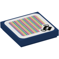 Tuile 2 x 2 avec motif imprimé bully et code-barres (autocollant) (Tile 2 x 2 with Bully and Barcode Print (Sticker))
