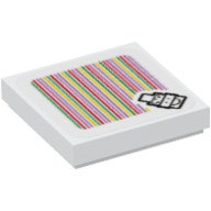 Tuile 2 x 2 avec motif imprimé mechakoopa et code-barres (autocollant) (Tile 2 x 2 with Mechakoopa and Barcode Print (Sticker))