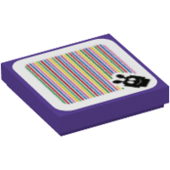 Tuile 2 x 2 avec motif imprimé fourmi et code-barres (autocollant) (Tile 2 x 2 with Ant Trooper and Barcode Print (Sticker))