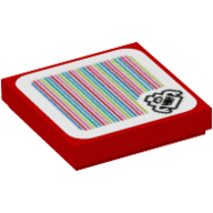 Tuile 2 x 2 avec motif imprimé fantôme et code-barres (autocollant) (Tile 2 x 2 with Grabbing Ghost and Barcode Print (Sticker))