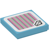 Visuel indicatif Rebrickable de Tuile 2 x 2 avec motif imprimé diamant (bijou) et code-barres (autocollant) (Tile 2 x 2 with Diamond (Jewel) and Barcode Print (Sticker))