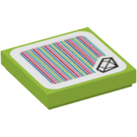 Visuel indicatif Rebrickable de Tuile 2 x 2 avec motif imprimé diamant (bijou) et code-barres (autocollant) (Tile 2 x 2 with Diamond (Jewel) and Barcode Print (Sticker))