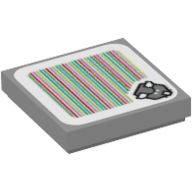 Tuile 2 x 2 avec motif imprimé reznor et code-barres (autocollant) (Tile 2 x 2 with Reznor and Barcode Print (Sticker))