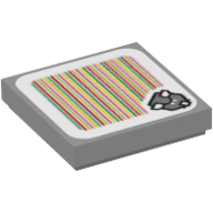 Tuile 2 x 2 avec motif imprimé reznor et code-barres (autocollant) (Tile 2 x 2 with Reznor and Barcode Print (Sticker))