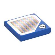 Visuel indicatif Rebrickable de Tuile 2 x 2 avec bulle de parole avec '!' et code à barres motif imprimé (autocollant) (Tile 2 x 2 with Speech Bubble with '!' and Barcode Print (Sticker))