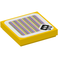 Tuile 2 x 2 avec motif imprimé skuttlebug et code-barres (autocollant) (Tile 2 x 2 with Skuttlebug and Barcode Print (Sticker))
