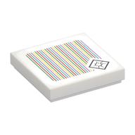 Tuile 2 x 2 avec motif imprimé timide boo et code à barres (autocollant) (Tile 2 x 2 with Shy Boo and Barcode Print (Sticker))