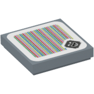 Tuile 2 x 2 avec ampli et code à barres motif imprimé (autocollant) (Tile 2 x 2 with Amp and Barcode Print (Sticker))