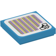 Tuile 2 x 2 avec motif imprimé swoop et code-barres (autocollant) (Tile 2 x 2 with Swoop and Barcode Print (Sticker))