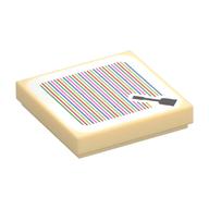 Visuel indicatif Rebrickable de Tuile 2 x 2 avec motif imprimé balai et code-barres (autocollant) (Tile 2 x 2 with Broom and Barcode Print (Sticker))