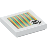 Tuile 2 x 2 avec motif imprimé lakitu et code-barres (autocollant) (Tile 2 x 2 with Lakitu and Barcode Print (Sticker))