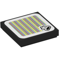 Tuile 2 x 2 avec motif imprimé sumo bro et code-barres (autocollant) (Tile 2 x 2 with Sumo Bro and Barcode Print (Sticker))