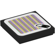Tuile 2 x 2 avec motif imprimé Crowber et code-barres (autocollant) (Tile 2 x 2 with Crowber and Barcode Print (Sticker))