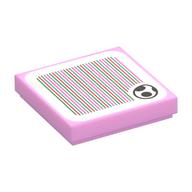 Visuel indicatif Rebrickable de Tuile 2 x 2 avec oeuf de Yoshi et code à barres motif imprimé (autocollant) (Tile 2 x 2 with Yoshi Egg and Barcode Print (Sticker))