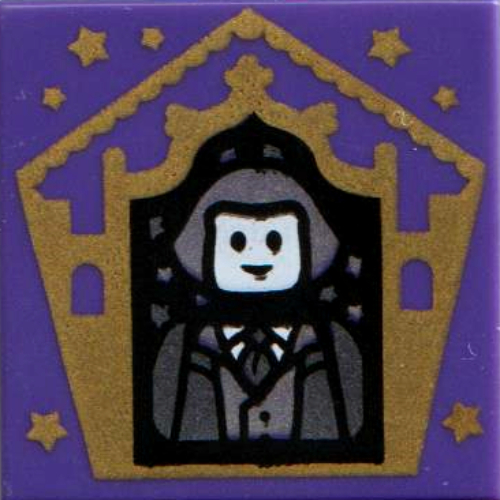 Visuel indicatif Rebrickable de Tuile 2 x 2 avec le modèle imprimé de Garrick Ollivander de carte de magicien (Tile 2 x 2 with Wizard Card Garrick Ollivander Print)