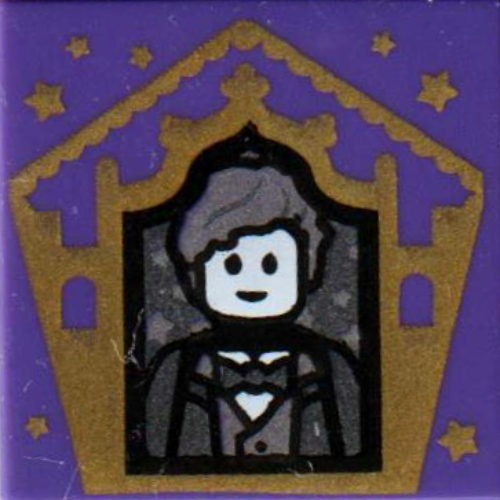 Visuel indicatif Rebrickable de Tuile 2 x 2 avec carte de magicien tripot scamander motif imprimé (Tile 2 x 2 with Wizard Card Newt Scamander Print)