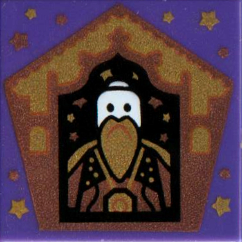 Visuel indicatif Rebrickable de Tuile 2 x 2 avec motif imprimé salazar Serpentard carte de sorcier (Tile 2 x 2 with Wizard Card Salazar Slytherin Print)