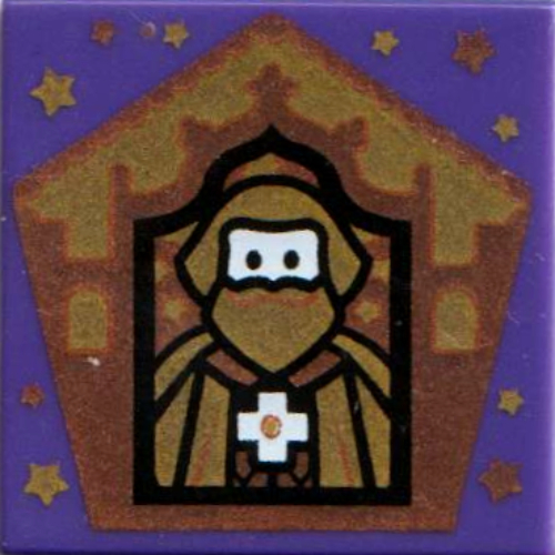 Visuel indicatif Rebrickable de Tuile 2 x 2 avec carte de magicien godric gryffondor motif imprimé (Tile 2 x 2 with Wizard Card Godric Gryffindor Print)