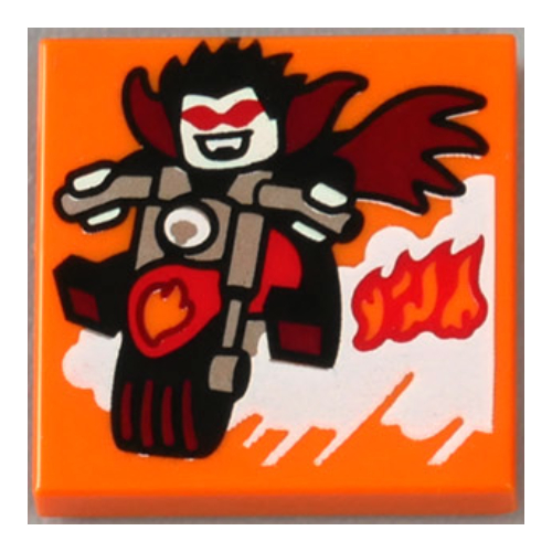 Visuel indicatif Rebrickable de Tuile 2 x 2 avec motif imprimé moto feu (43115-1) (Tile 2 x 2 with Fire Motorbike Print (43115-1))