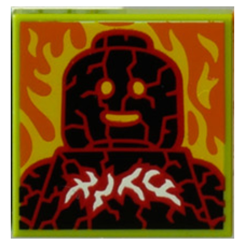 Visuel indicatif Rebrickable de Tuile 2 x 2 avec motif imprimé de lave brûlante (43109-1) (Tile 2 x 2 with Burning Lava Print (43109-1))