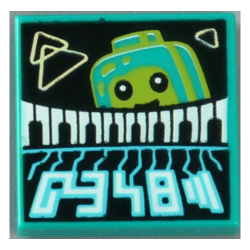 Visuel indicatif Rebrickable de Tuile 2 x 2 avec motif imprimé musique synthwave (43115-1) (Tile 2 x 2 with Synthwave Music Print (43115-1))