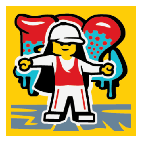 Visuel indicatif Rebrickable de Tuile 2 x 2 avec motif imprimé Street Dance (Tile 2 x 2 with Street Dance Print)