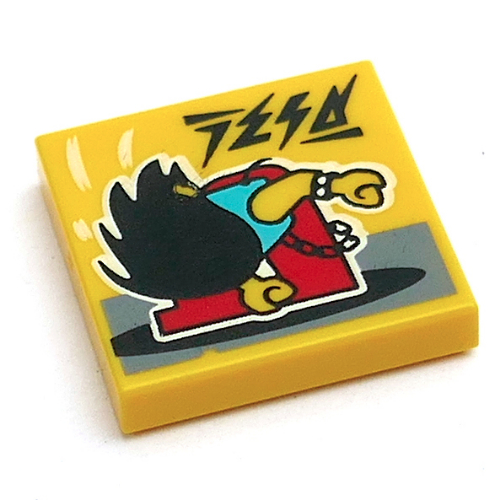Visuel indicatif Rebrickable de Tuile 2 x 2 avec motif imprimé Rock Out (Tile 2 x 2 with Rock Out Print)