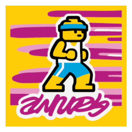 Visuel indicatif Rebrickable de Tuile 2 x 2 avec motif imprimé de danse rythmique (Tile 2 x 2 with Rhythm Dance Print)