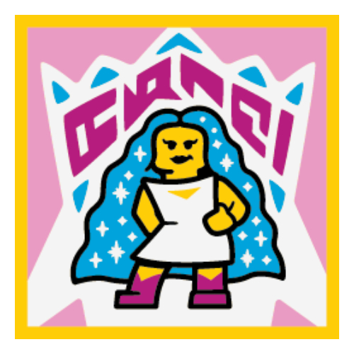Visuel indicatif Rebrickable de Tuile 2 x 2 avec motif imprimé poses glamour (Tile 2 x 2 with Glam Poses Print)