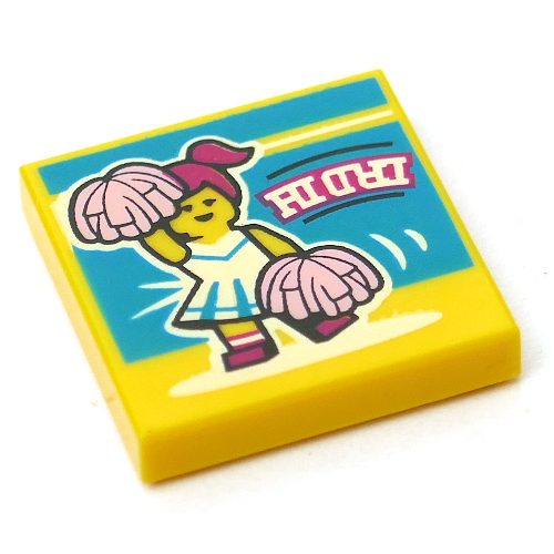 Visuel indicatif Rebrickable de Tuile 2 x 2 avec motif imprimé Cheerleader Dance (Tile 2 x 2 with Cheerleader Dance Print)