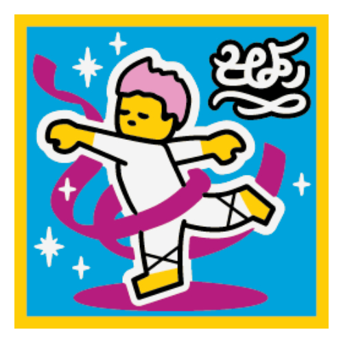 Visuel indicatif Rebrickable de Tuile 2 x 2 avec motif imprimé ballet danse (Tile 2 x 2 with Ballet Dance Print)