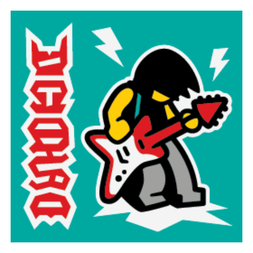 Visuel indicatif Rebrickable de Tuile 2 x 2 avec motif imprimé solo guitare rock (Tile 2 x 2 with Rock Guitar Solo Print)