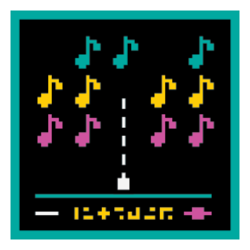 Visuel indicatif Rebrickable de Tuile 2 x 2 avec motif imprimé style jeu rétro (Tile 2 x 2 with Retro Game Style Print)
