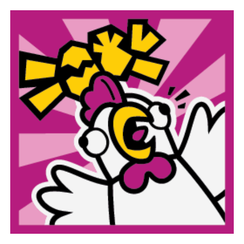 Visuel indicatif Rebrickable de Tuile 2 x 2 avec motif imprimé costume de poulet (Tile 2 x 2 with Chicken Suit Print)
