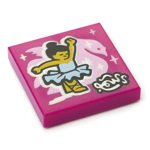 Visuel indicatif Rebrickable de Tuile 2 x 2 avec motif imprimé ballerine (Tile 2 x 2 with Ballerina Print)