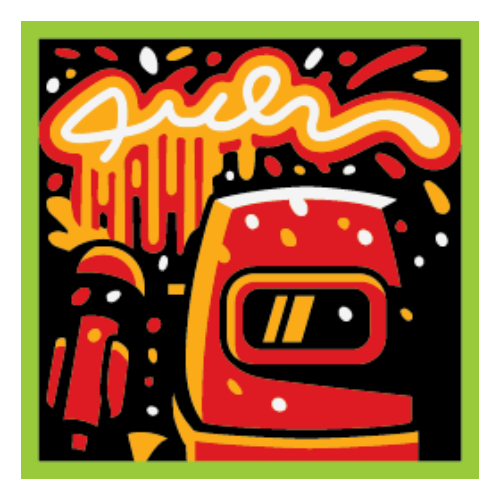Visuel indicatif Rebrickable de Tuile 2 x 2 avec motif imprimé douche étincelle (Tile 2 x 2 with Spark Shower Print)