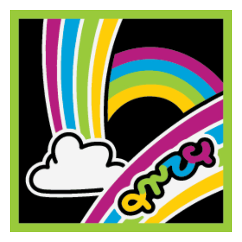 Visuel indicatif Rebrickable de Tuile 2 x 2 avec motif imprimé arc-en-ciel (Tile 2 x 2 with Rainbow Galore Print)